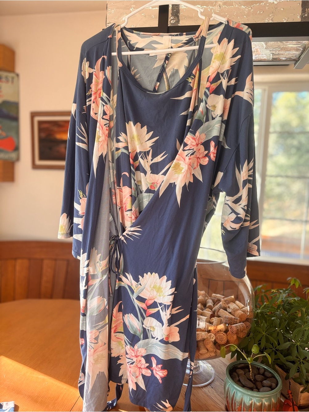 Flora by Flora Nikrooz Phoebe Wrap Robe, Kimono style with matching top - Picture 7 of 11